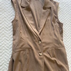 Vici Tan Ribbed Vest & Pant Set